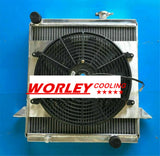 3 Row Aluminum Radiator + Shroud+ Fan for Triumph TR6 1969 1970 1971 1972 1973 1974 / TR250 1967 1968