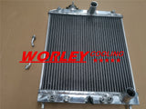 Aluminum Radiator & Fan for Honda Civic EK EG B16 B18 32mm In/Outlet 3 Row AT/MT 1992 1993 1994 1995 1996 1997 1998 1999 2000