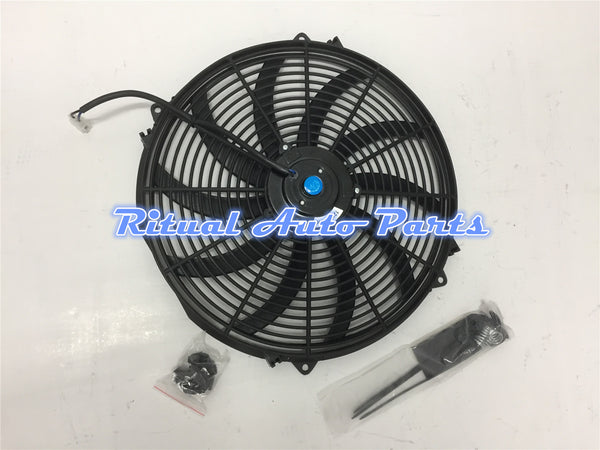 Universal 16 inch 12V volt Electric Cooling Fan Thermo Fan + Mounting kits