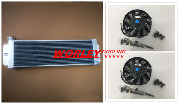 Universal Aluminum Liquid Heat Exchanger Air to Water Intercooler Radiator + Fan