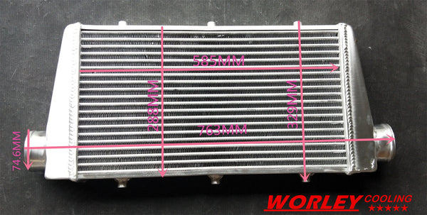 FMIC Universal Aluminum Turbo Intercooler for 585x290x62mm 3" Inlet/Outlet 75mm