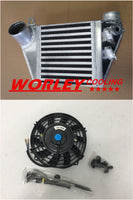 Bolt-On Side Mount Intercooler For VW 02 03 04 05 JETTA Golf GTI MK4 1.8t Turbo & Fan 2002 2003 2004 2005