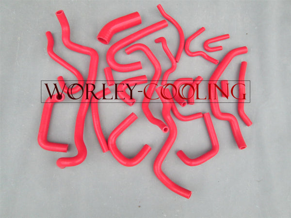 22PCS For Nissan Silvia/180SX/200SX S13 CA18DET 1989-1994 89 90 91 92 93 94 silicone radiator hose RED