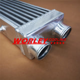 Full Aluminum Turbo Intercooler 2" 550x140x80mm Bar & Plate SAME SIDE Outlets