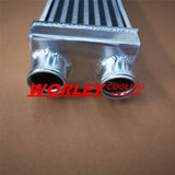 Full Aluminum Turbo Intercooler 2" 550x140x80mm Bar & Plate SAME SIDE Outlets