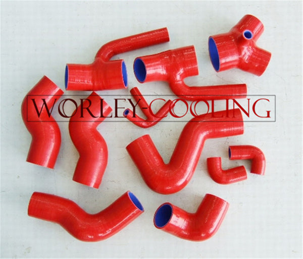 Silicone Boost Piping Hose Kit FOR AUDI S4 A6 B5 C5 2.7L BI-TURBO 1997-2001 97 98 99 00 01 RED