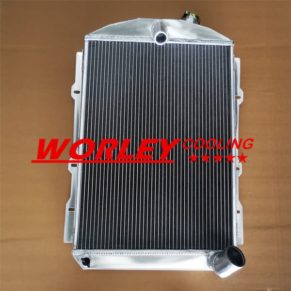3ROW ALUMINUM RADIATOR FOR CHEVY HOT/STREET ROD 6 CYL. W/TRANNY COOLER 1938 MT 38 MANUAL 3 CORE