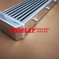 Full Aluminum Turbo Intercooler 2" 550x140x80mm Bar & Plate SAME SIDE Outlets