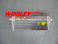 Universal Turbo Front Mount Aluminum Intercooler 235x550x45mm Tube & Fin 2" pipe